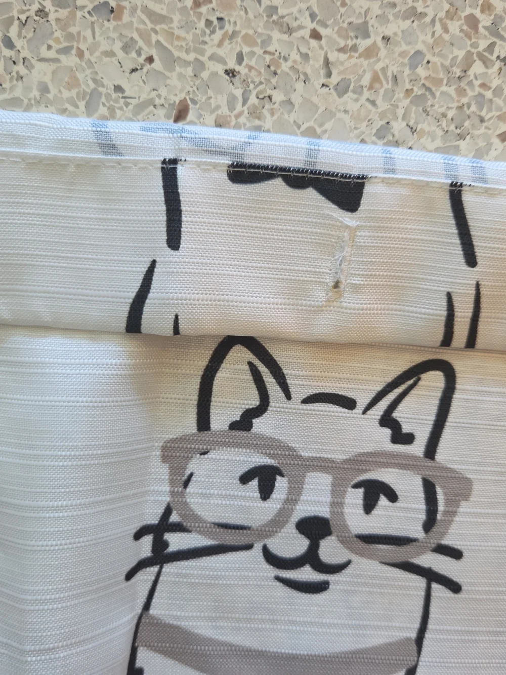 Deborah Connolly Cool Cat Pattern Fabric Shower Curtain Black White Gray
